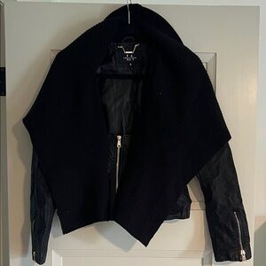 Black Women's Jacket with Scarf